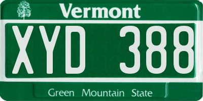 VT license plate XYD388