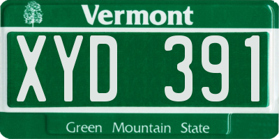 VT license plate XYD391