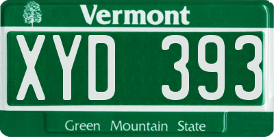 VT license plate XYD393