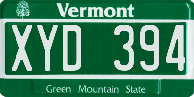 VT license plate XYD394