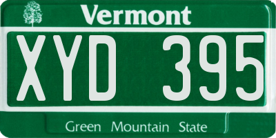 VT license plate XYD395