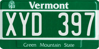 VT license plate XYD397