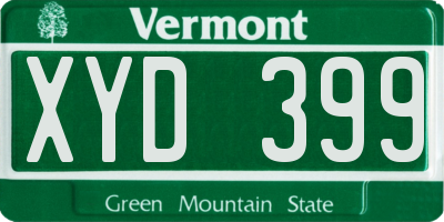 VT license plate XYD399