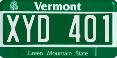 VT license plate XYD401