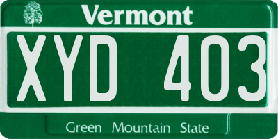 VT license plate XYD403