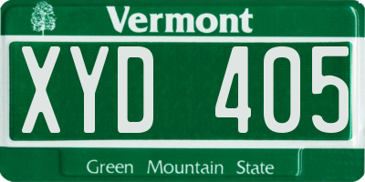 VT license plate XYD405