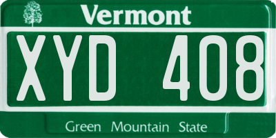 VT license plate XYD408