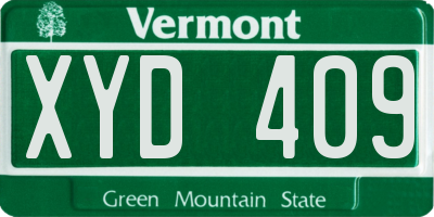 VT license plate XYD409