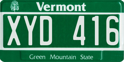 VT license plate XYD416