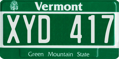 VT license plate XYD417