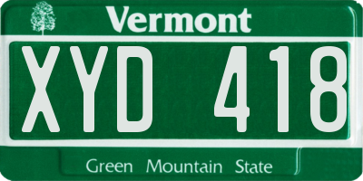 VT license plate XYD418