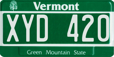 VT license plate XYD420