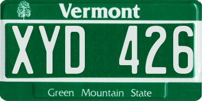 VT license plate XYD426
