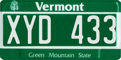 VT license plate XYD433