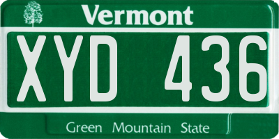VT license plate XYD436