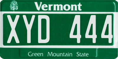 VT license plate XYD444