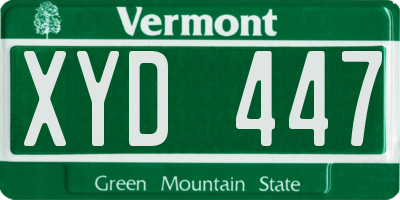VT license plate XYD447