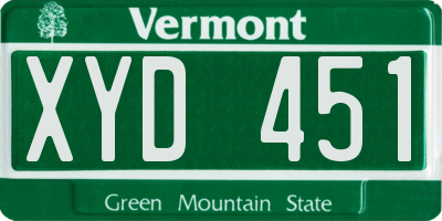 VT license plate XYD451