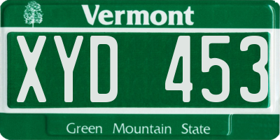 VT license plate XYD453