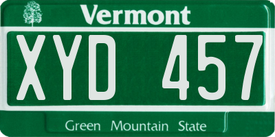 VT license plate XYD457