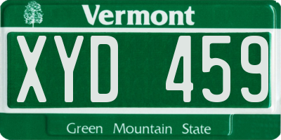 VT license plate XYD459