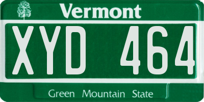VT license plate XYD464