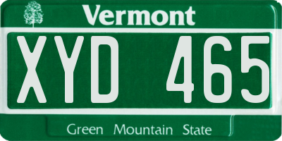 VT license plate XYD465