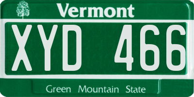 VT license plate XYD466