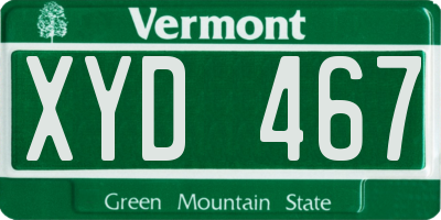 VT license plate XYD467