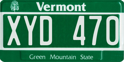 VT license plate XYD470