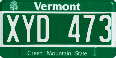 VT license plate XYD473