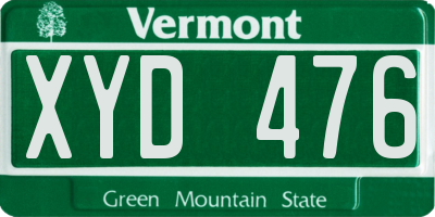 VT license plate XYD476
