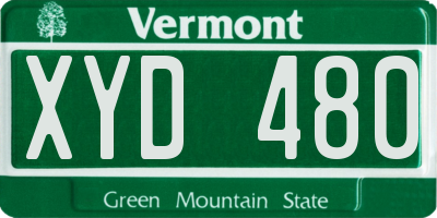 VT license plate XYD480