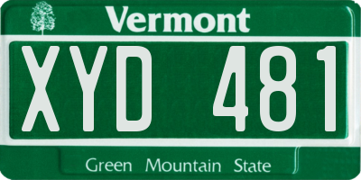 VT license plate XYD481
