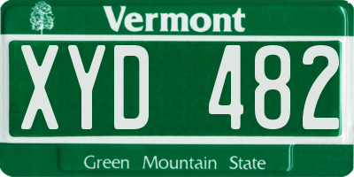 VT license plate XYD482