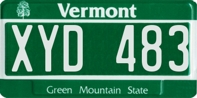 VT license plate XYD483