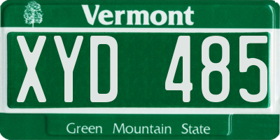 VT license plate XYD485