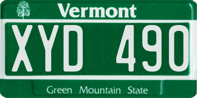 VT license plate XYD490
