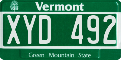 VT license plate XYD492