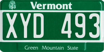 VT license plate XYD493