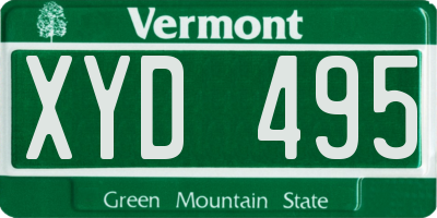 VT license plate XYD495