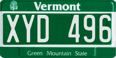 VT license plate XYD496