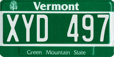 VT license plate XYD497