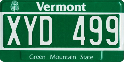 VT license plate XYD499