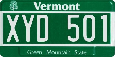 VT license plate XYD501