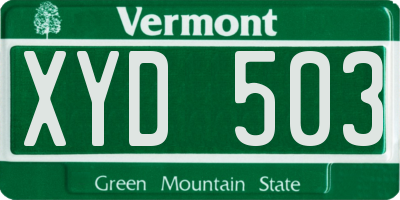 VT license plate XYD503