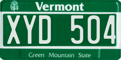 VT license plate XYD504