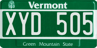 VT license plate XYD505