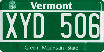 VT license plate XYD506
