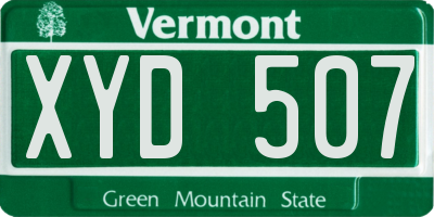 VT license plate XYD507